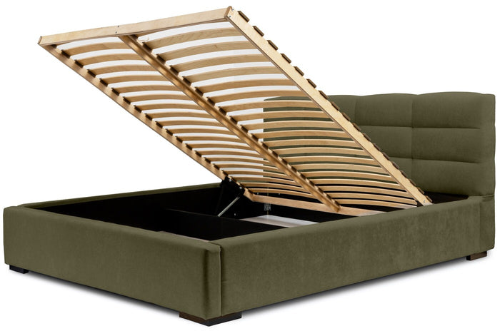 Trae Mobler Faro 140 x 200 cm Gestoffeerd Bed Bosgroen