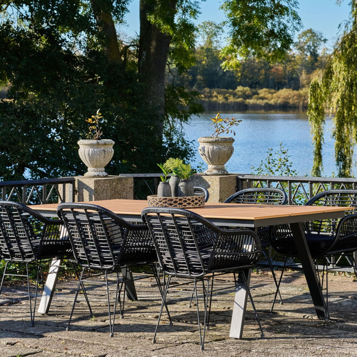 House Nordic - Tuintafel Naturel|Zwart - 220x100x74cm - Toronto