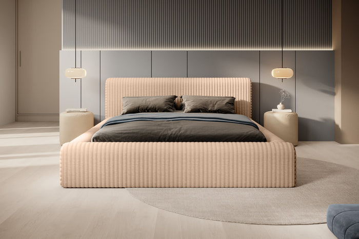 Trae Mobler Hana 140 x 200 cm Gestoffeerd Bed Beige
