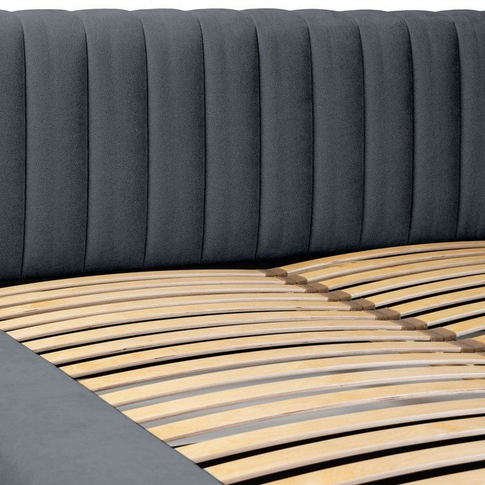 Trae Mobler Como 140 x 200 cm Gestoffeerd Bed Donkerblauw