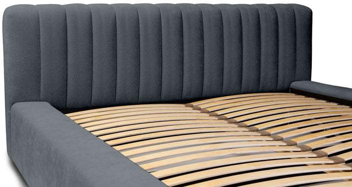 Trae Mobler Como 140 x 200 cm Gestoffeerd Bed Donkerblauw