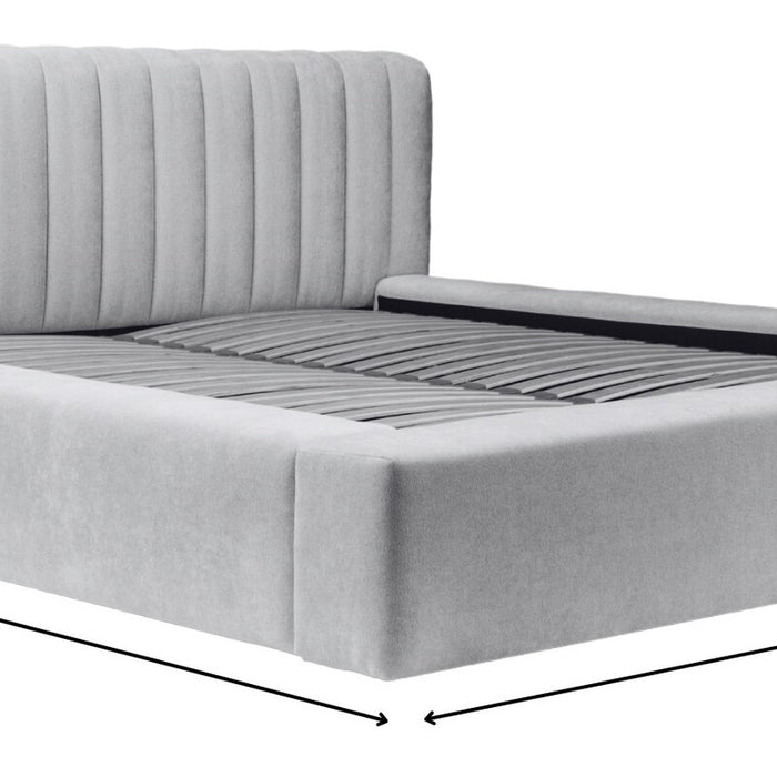 Trae Mobler Como 140 x 200 cm Gestoffeerd Bed Donkerblauw