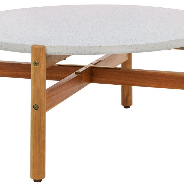 House Nordic Terracina Ronde Salontafel Acacia|Terrazo