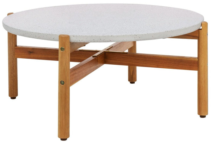House Nordic Terracina Ronde Salontafel Acacia|Terrazo
