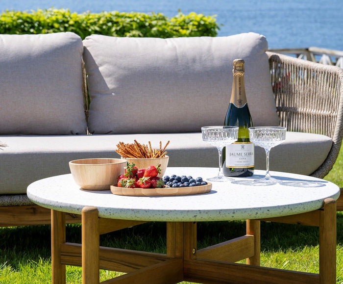 House Nordic Terracina Ronde Salontafel Acacia|Terrazo