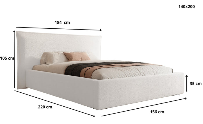 Trae Mobler Nevada 140 x 200 cm Bed Naturel Bouclé