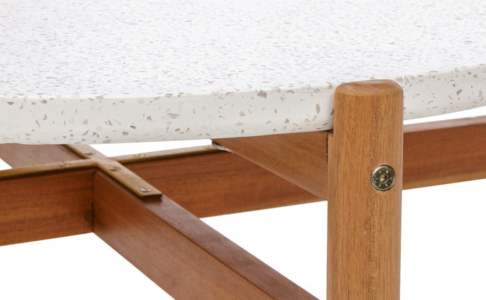 House Nordic Terracina Ronde Salontafel Acacia|Terrazo