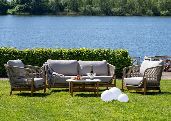 House Nordic Terracina Ronde Salontafel Acacia|Terrazo