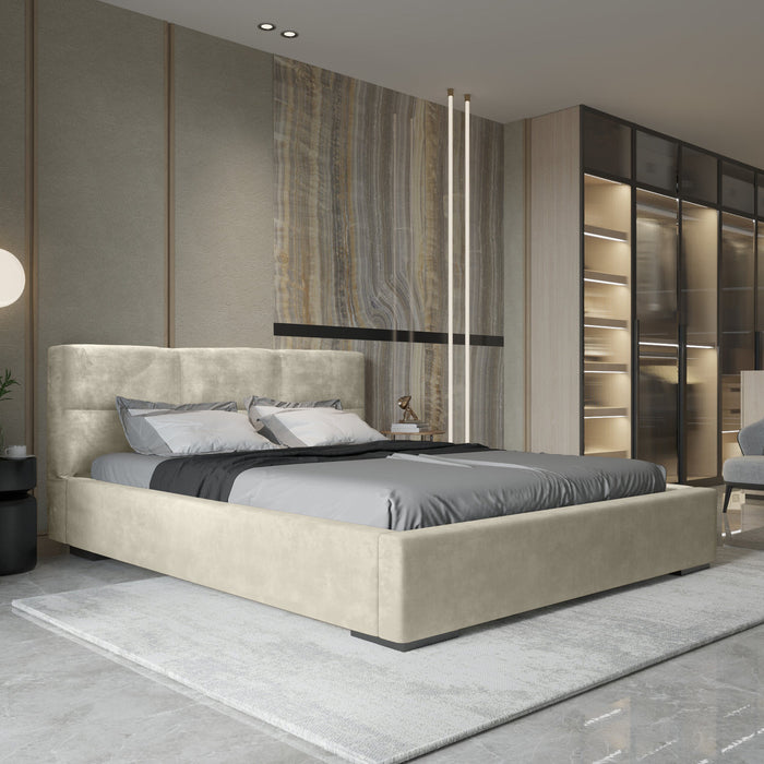 Trae Mobler Porto 140 x 200 cm Gestoffeerd Bed Zand