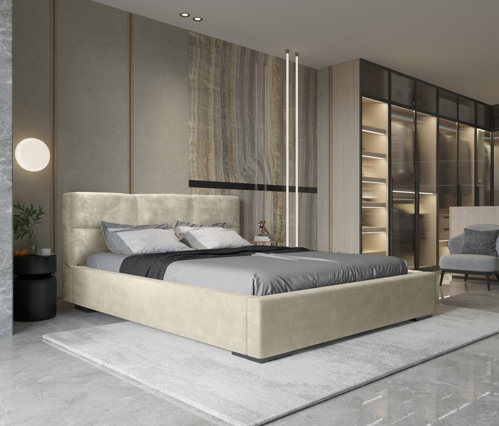 Trae Mobler Porto 140 x 200 cm Gestoffeerd Bed Zand