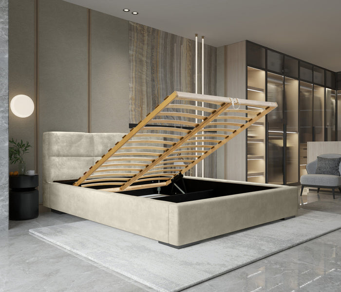 Trae Mobler Porto 140 x 200 cm Gestoffeerd Bed Zand