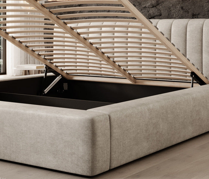 Trae Mobler Amira 160 x 200 cm Gestoffeerd Bed Pearl