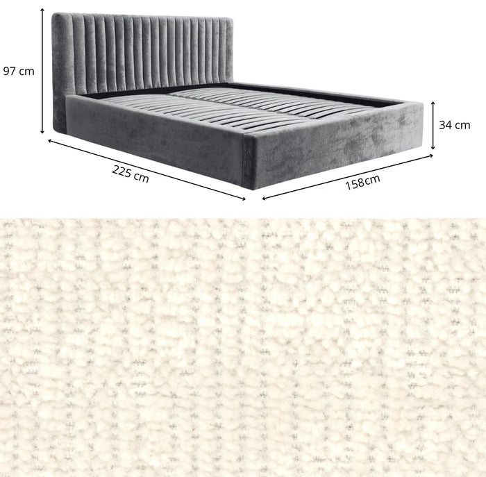 Trae Mobler Vegas 140 x 200 cm Gestoffeerd Bed Creme
