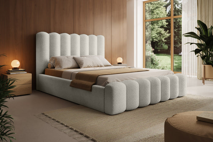 Trae Mobler Amore 140 x 200 cm Gestoffeerd Bed Beige