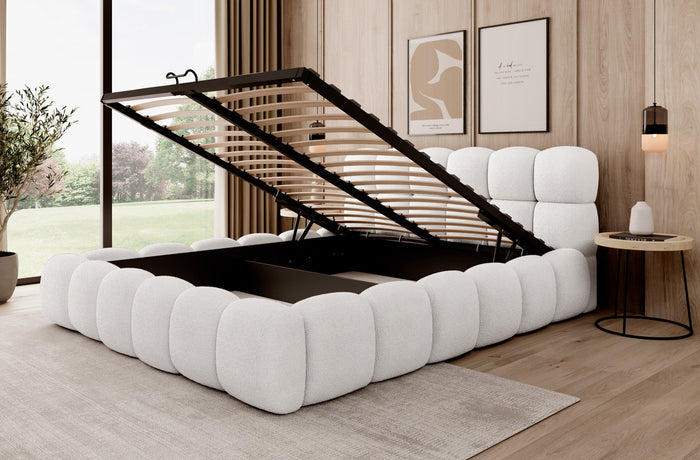 Trae Mobler Boston 140 x 200 cm Gestoffeerd Bed Naturel