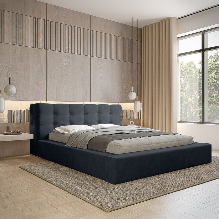 Trae Mobler Grace 160 x 200 cm Gestoffeerd Bed Donkerblauw