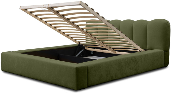 Trae Mobler Dallas 140 x 200 cm Gestoffeerd Bed Bosgroen