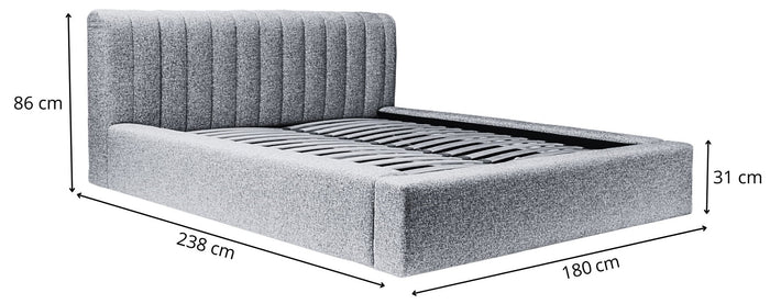 Trae Mobler Amira 140 x 200 cm Gestoffeerd Bed Pearl