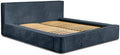 Trae Mobler Harmon 140x200 cm Gestoffeerd Bed Navy Blauw