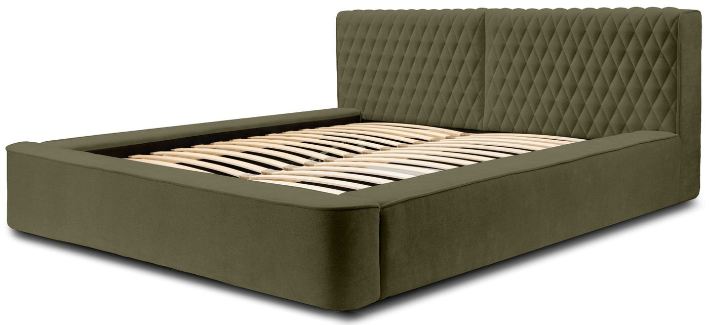 Trae Mobler Azurro 160 x 200 cm Gestoffeerd Bed Bosgroen