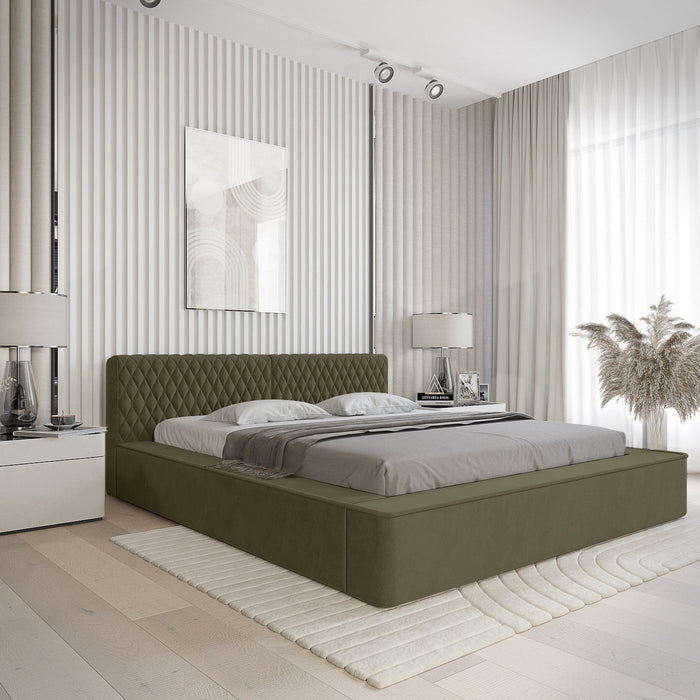 Trae Mobler Azurro 160 x 200 cm Gestoffeerd Bed Bosgroen