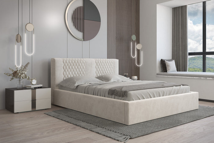Trae Mobler Montana 160 x 200 cm Gestoffeerd Bed Beige