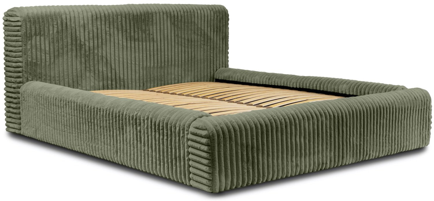 Trae Mobler Hana 180 x 200 cm Gestoffeerd Bed Olijfgroen