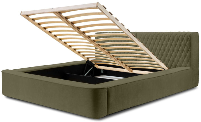 Trae Mobler Azurro 140 x 200 cm Gestoffeerd Bed Bosgroen