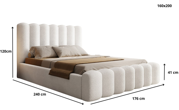 Trae Mobler Amore 160 x 200 cm Gestoffeerd Bed Beige