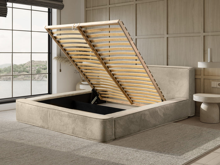 Trae Mobler Harmon 140 x 200 cm Gestoffeerd Bed Beige