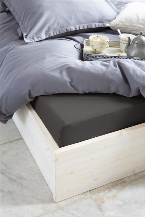 Walra - Hoeslaken Crispy Cotton - 90x200 - Antraciet