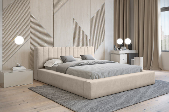 Trae Mobler Como 160 x 200 cm Gestoffeerd Bed Beige