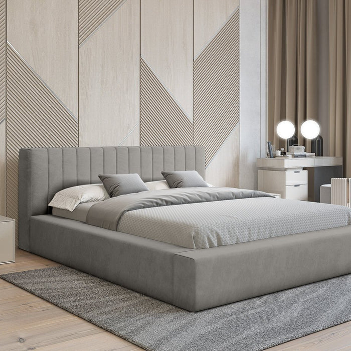 Trae Mobler Como 160 x 200 cm Gestoffeerd Bed Grijs