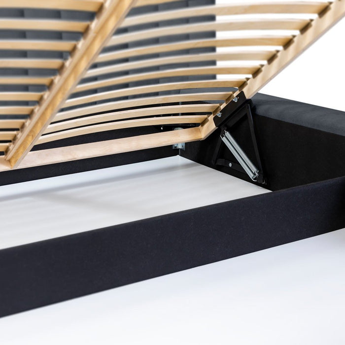 Trae Mobler Como 140 x 200 cm Gestoffeerd Bed Donkerblauw