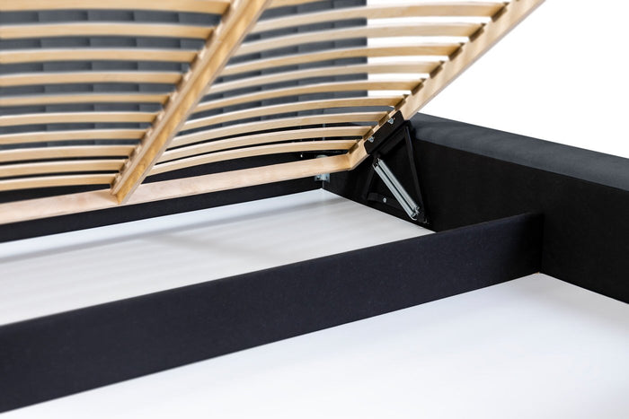 Trae Mobler Como 140 x 200 cm Gestoffeerd Bed Donkerblauw