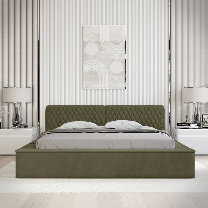 Trae Mobler Azurro 180 x 200 cm Gestoffeerd Bed Bosgroen