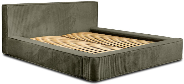 Trae Mobler Harmon 140x200 cm Gestoffeerd Bed Olijfgroen