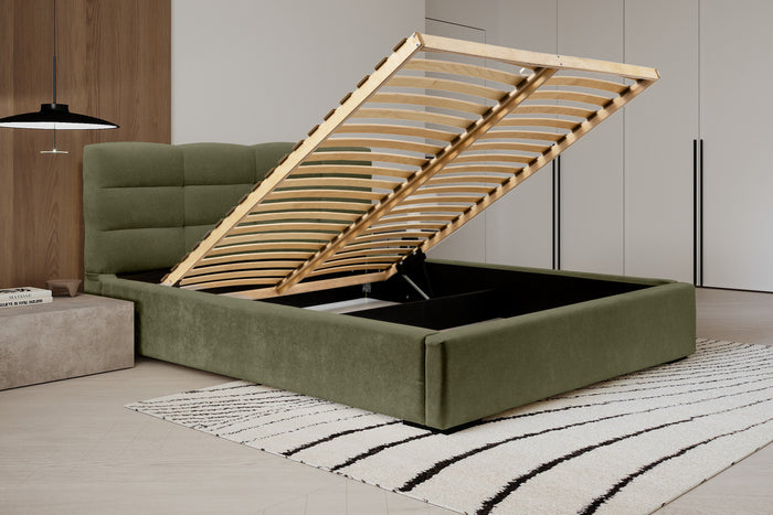 Trae Mobler Faro 160 x 200 cm Gestoffeerd Bed Bosgroen