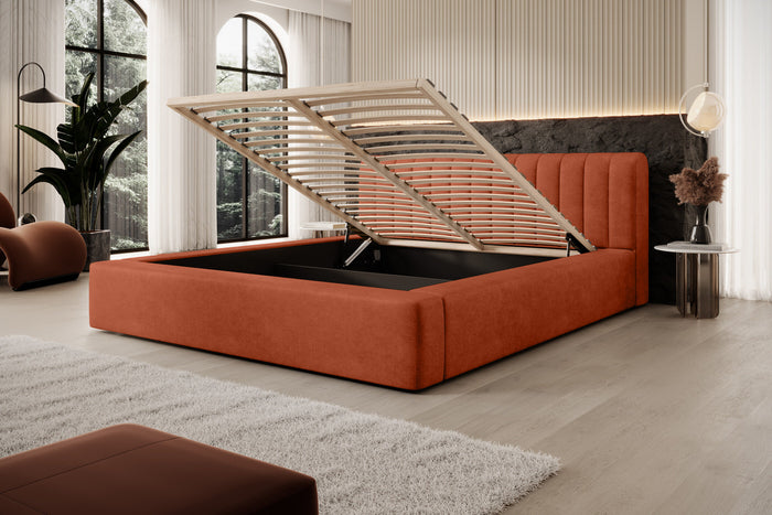 Trae Mobler Amira 180 x 200 cm Gestoffeerd Bed Baksteenrood