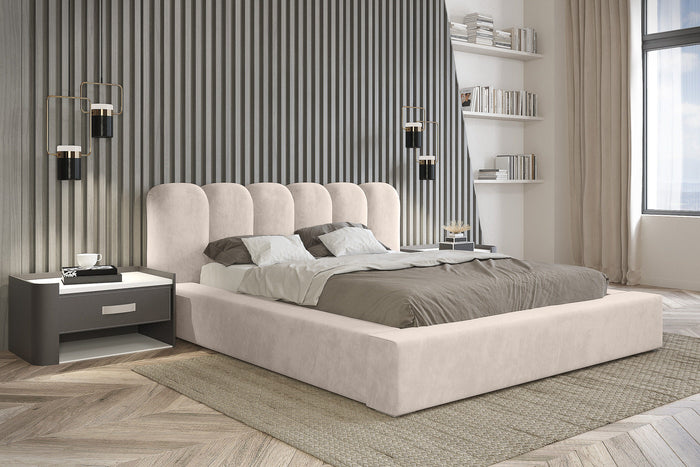 Trae Mobler Dallas 160 x 200 cm Gestoffeerd Bed Beige