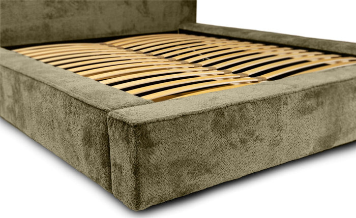 Trae Mobler Fatima 140 x 200 cm Gestoffeerd Bed Olijfgroen