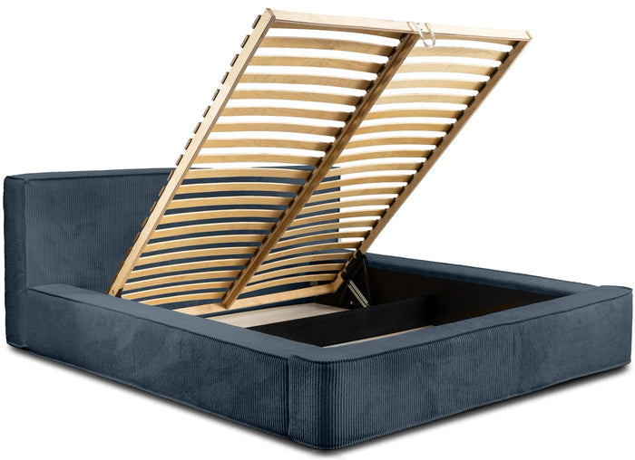 Trae Mobler Harmon 160x200 cm Gestoffeerd Bed Navy Blauw