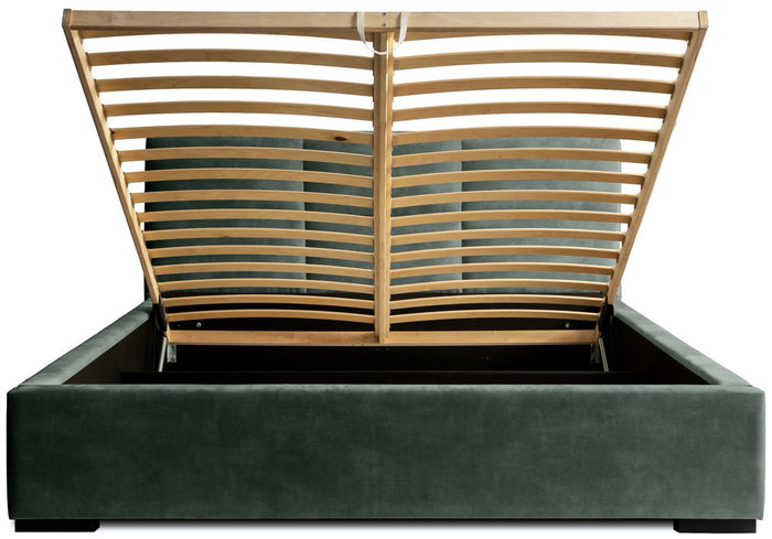 Trae Mobler Porto 140 x 200 cm Gestoffeerd Bed Bosgroen