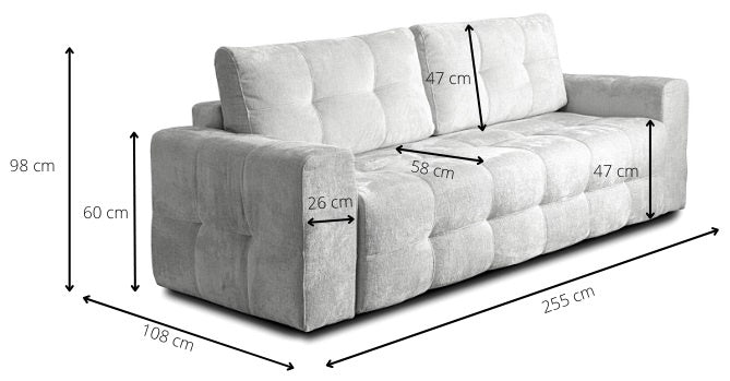 Trae Mobler Lussi 3-Zits Slaapbank Beige Bouclé