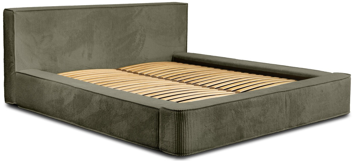 Trae Mobler Harmon 180x200 cm Gestoffeerd Bed Olijfgroen