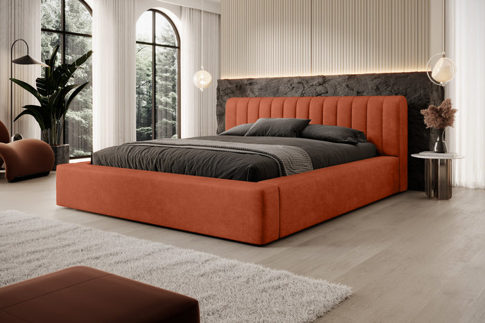 Trae Mobler Amira 160 x 200 cm Gestoffeerd Bed Baksteenrood