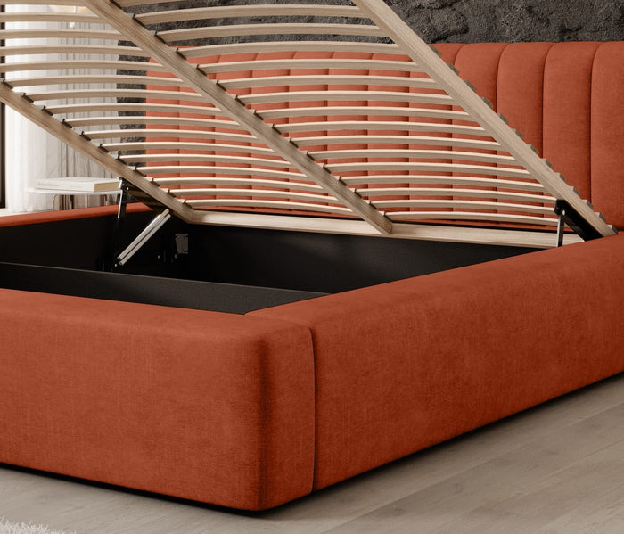 Trae Mobler Amira 160 x 200 cm Gestoffeerd Bed Baksteenrood