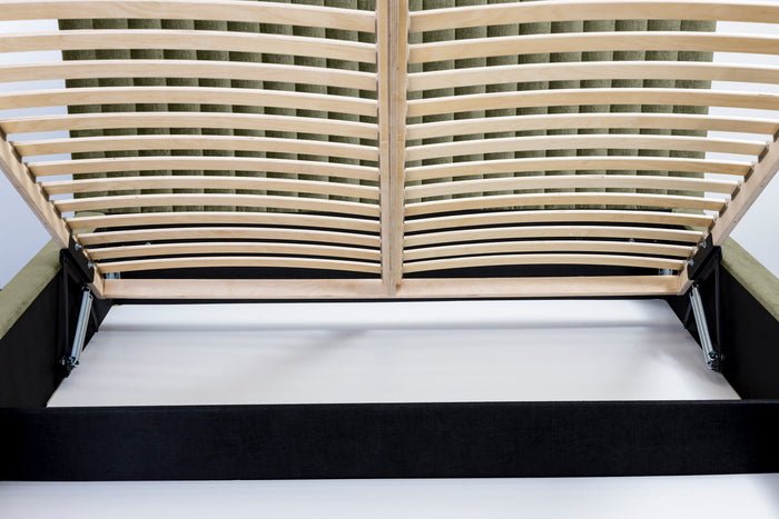 Trae Mobler Vegas 140 x 200 cm Gestoffeerd Bed Olijfgroen