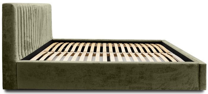 Trae Mobler Vegas 140 x 200 cm Gestoffeerd Bed Olijfgroen