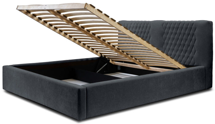 Trae Mobler Montana 160 x 200 cm Gestoffeerd Bed Donkerblauw